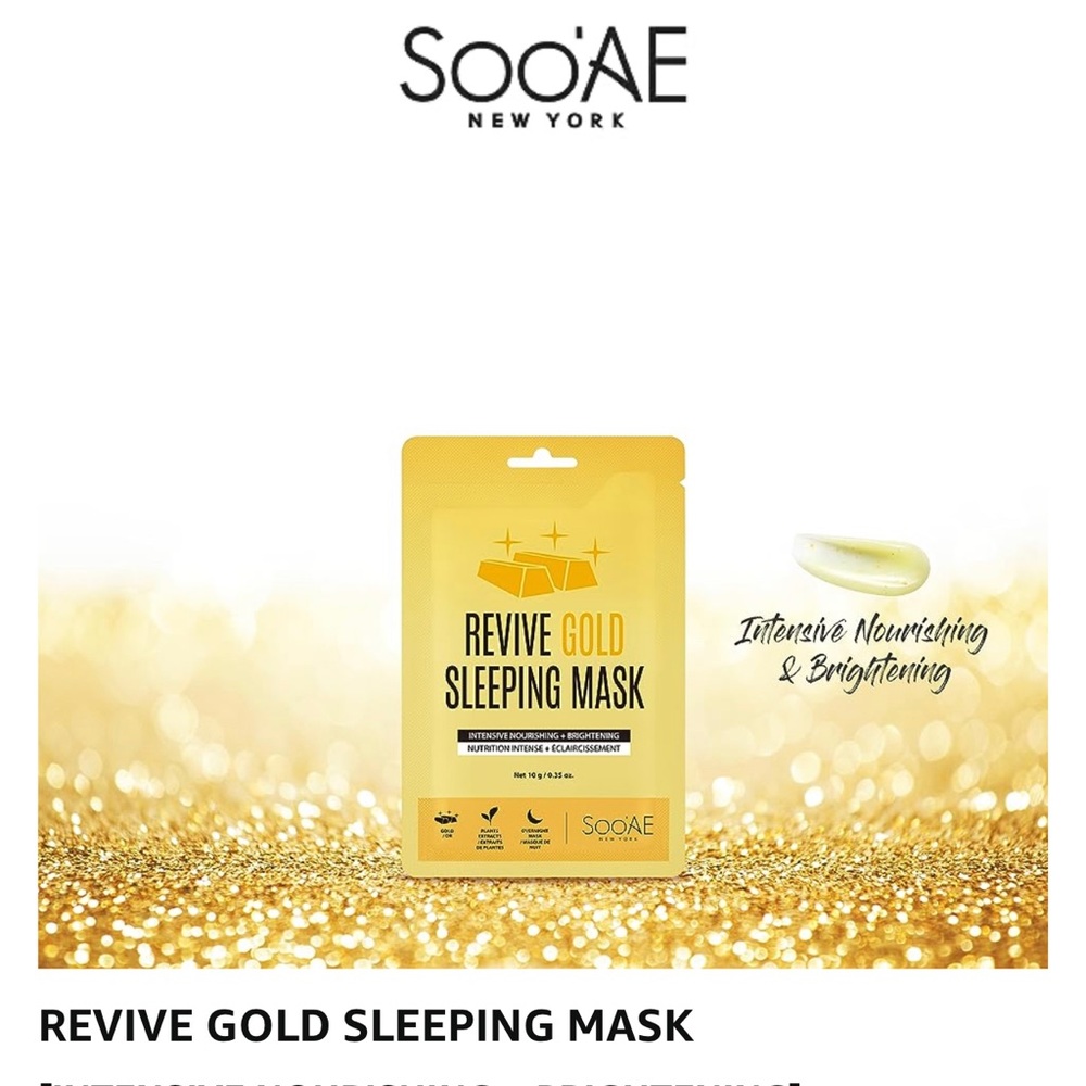 Soo'AE Revive Gold Sleeping Mask, Intensive Nourishing & Brightening, 12 Count